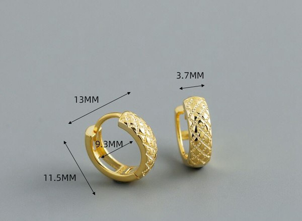 Cercei casual dama gravati de culoare argintiu si auriu