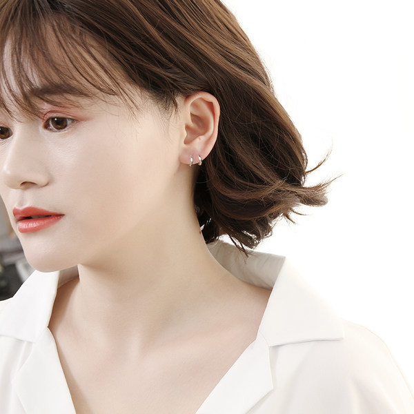 Cercei casual dama inele de culoare argintie