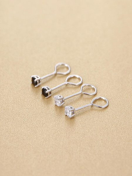 Cercei de dama cu o piatra decorativa in doua culori