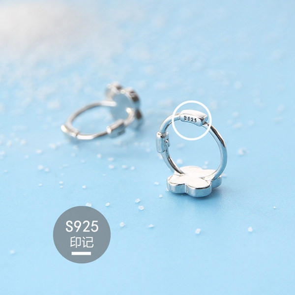 Cercei moderni de dama trifoi cu patru foi doua culori