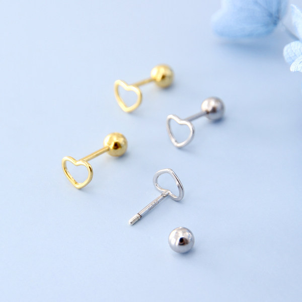 Cercei eleganti de dama in forma de inima doua culori