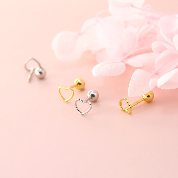 Cercei eleganti de dama in forma de inima doua culori