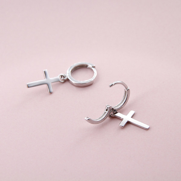 Cercei casual cu pandantiv în cruce pentru femei