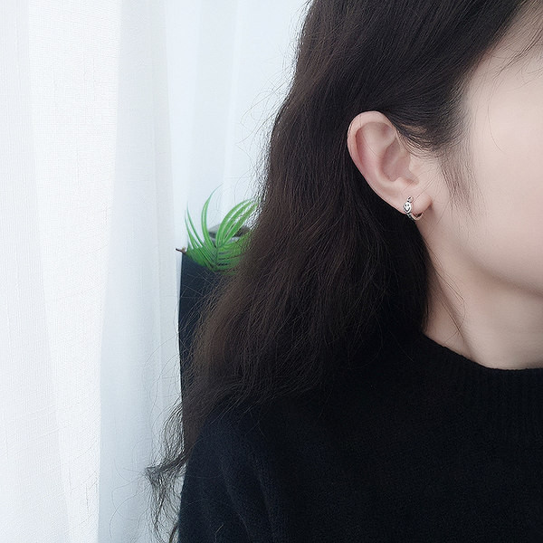 Cercei de dama de culoare argintie - zambeste