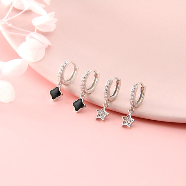 Elegantsed hõbekõrvarõngad - ripatsiga