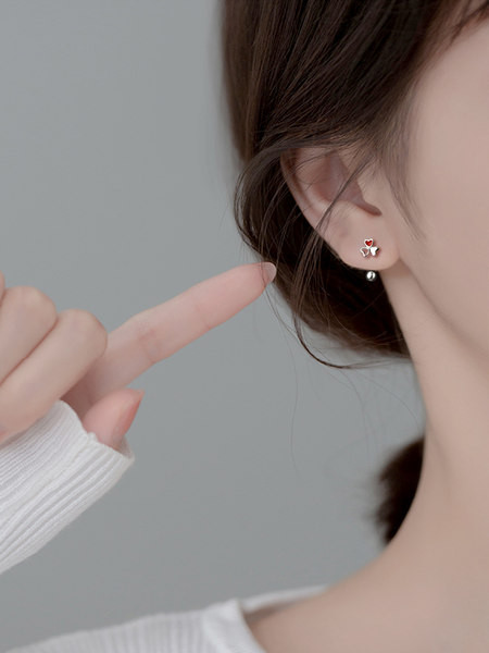 Cercei de dama de culoare auriu si argintiu cu surub