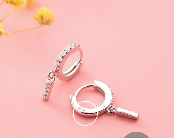 Cercei de damă moderni cu pietre - cerc