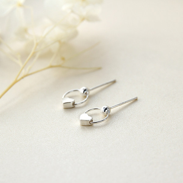 Cercei casual cu pandantiv de culoare argintie