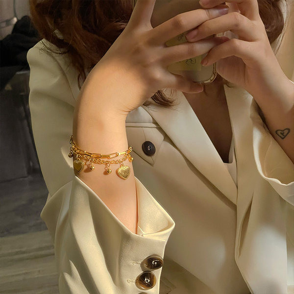 Bratara casual dama de culoare auriu si argintiu