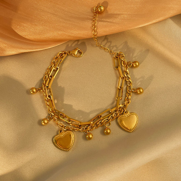 Bratara casual dama de culoare auriu si argintiu