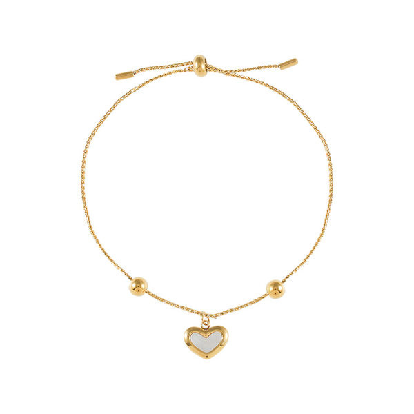 Brățară de oțel din titan cu inimă reglabilă pentru femei