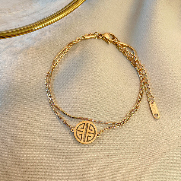 Bratara de dama din otel titan cu doua straturi