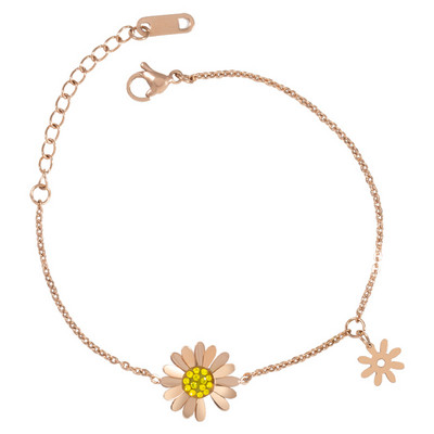 Brățară reglabilă cu pandantiv cu flori de damă