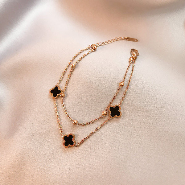 Naiste kahekihiline ristikuga titaanterasest käevõru