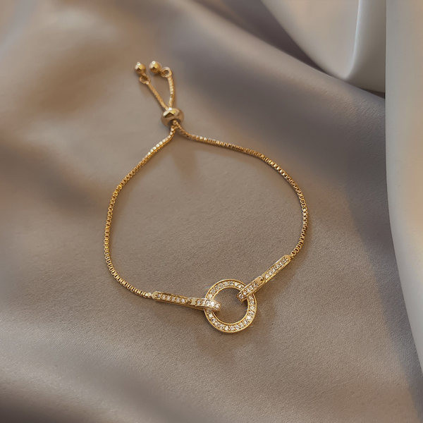 Bratara de dama moderna cu pietre decorative - culoare aurie si argintie