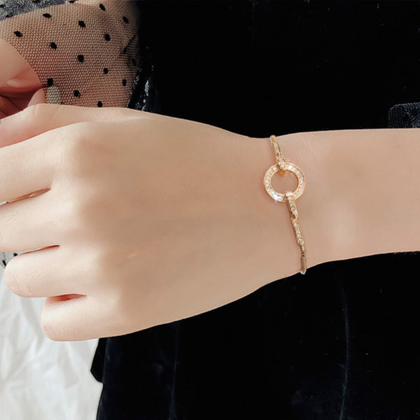 Bratara de dama moderna cu pietre decorative - culoare aurie si argintie