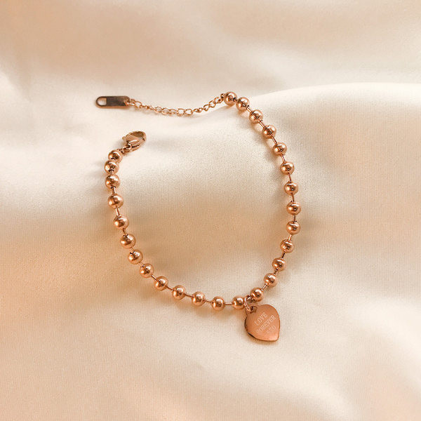 Brățară de damă modernă cu pandantiv inimă cu inscripție