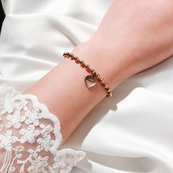 Brățară de damă modernă cu pandantiv inimă cu inscripție