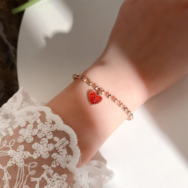 Brățară de damă modernă cu pandantiv inimă cu inscripție