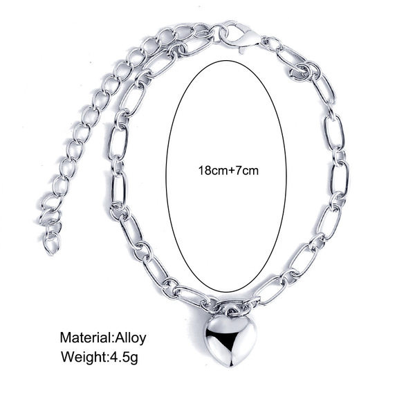 Bratara inima de dama din otel titan