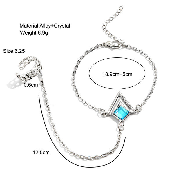 Bratara de dama moderna cu inel - culoare auriu si argintiu