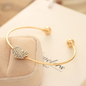 Bratara de dama cu panglica si inima cu pietre