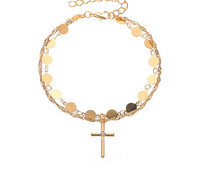 Bratara de dama cu pandantiv in cruce si piatra decorativa