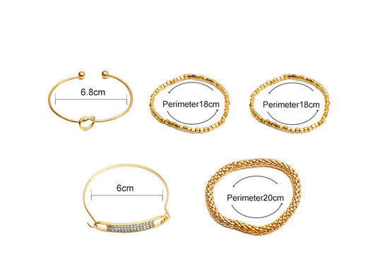 Naiste moodne käevõru komplekt 5 tk