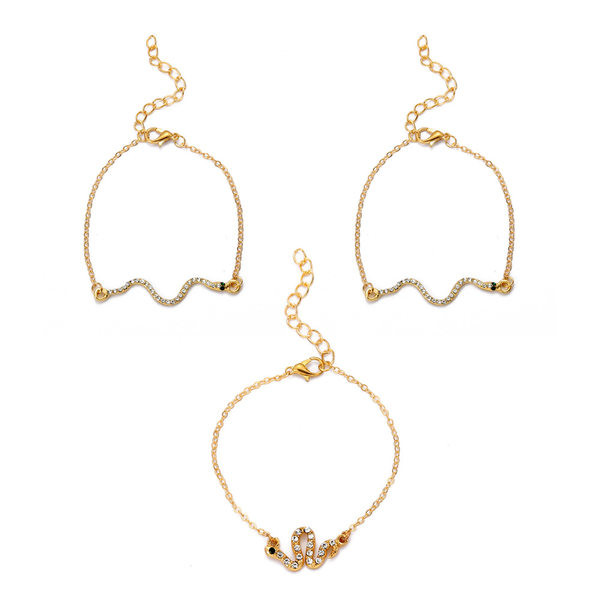 Bratara moderna de dama trei piese intr-un set cu pietre decorative