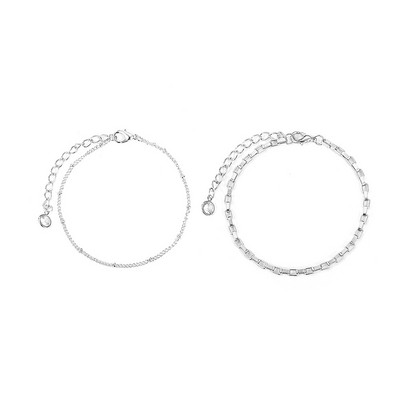 Set doua bratari reglabile - argintiu si auriu