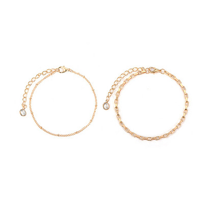 Set doua bratari reglabile - argintiu si auriu