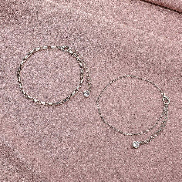 Set doua bratari reglabile - argintiu si auriu