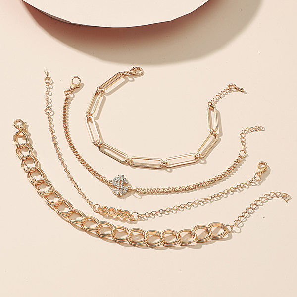 Brățară casual de aur de gleznă