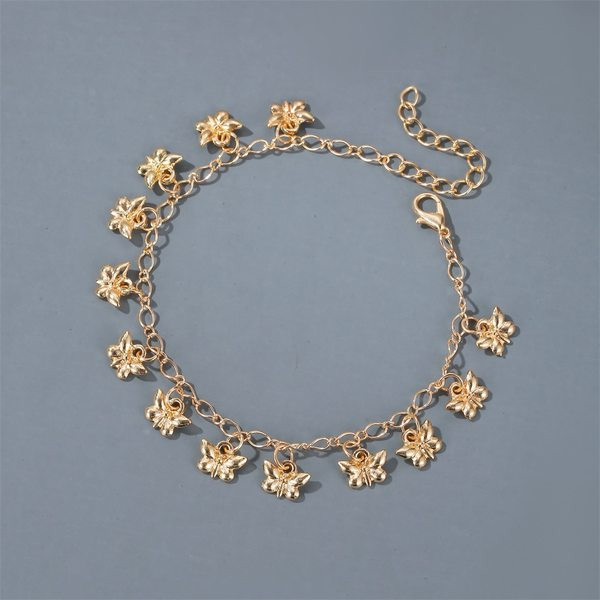 Bratara de dama reglabila cu pandantive de culoare aurie