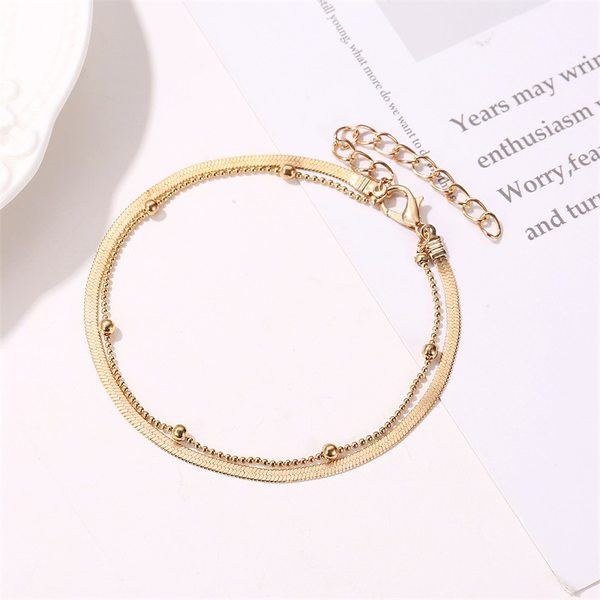 Bratara de dama cu glezna dublu strat doua culori