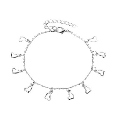 Bratara de glezna casual cu pandantive metalice