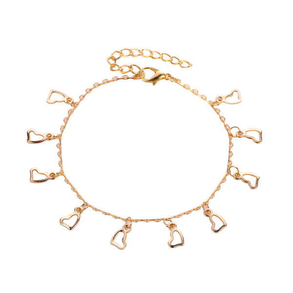 Bratara de glezna casual cu pandantive metalice