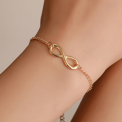 Modern women`s adjustable infinity sign bracelet