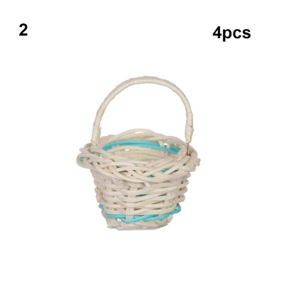 4 buc. Mini coș cu legume, 6 stiluri, cadru drăguț din ratan pentru 1/12 case de păpuși țesute manual, decorare în miniatură