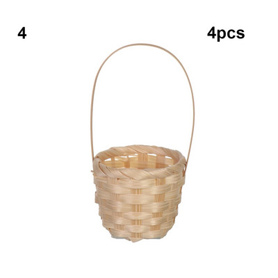 4 buc. Mini coș cu legume, 6 stiluri, cadru drăguț din ratan pentru 1/12 case de păpuși țesute manual, decorare în miniatură
