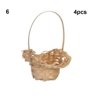 4 buc. Mini coș cu legume, 6 stiluri, cadru drăguț din ratan pentru 1/12 case de păpuși țesute manual, decorare în miniatură