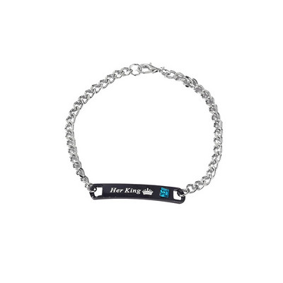 Bratara zilnica de dama de culoare argintie - cu inscriptie gravata