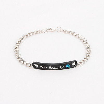 Bratara zilnica de dama de culoare argintie - cu inscriptie gravata