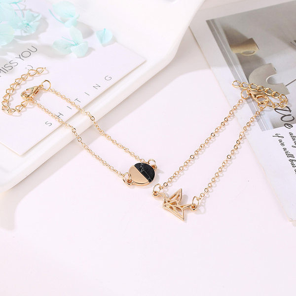 Дамска модерна гривна от сплав два цвята