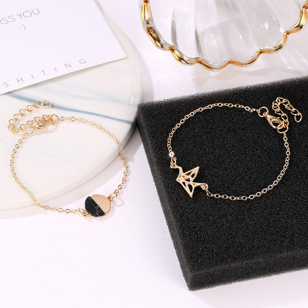 Дамска модерна гривна от сплав два цвята