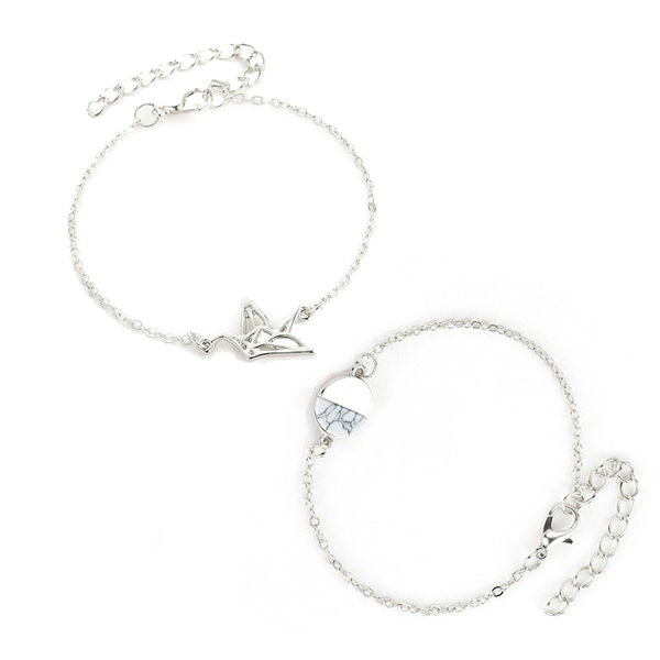 Дамска модерна гривна от сплав два цвята