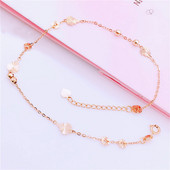 Дамска гривна за глезен с мъниста и листя