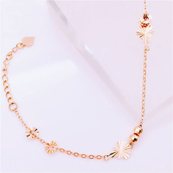 Дамска гривна за глезен с мъниста и листя