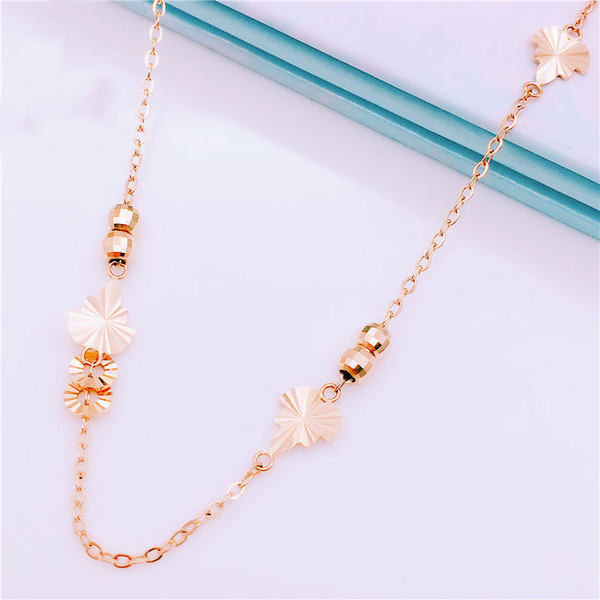 Дамска гривна за глезен с мъниста и листя