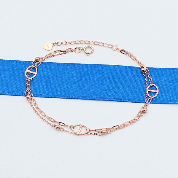 Γυναικείο βραχιόλι δύο στρώσεων με πέτρες